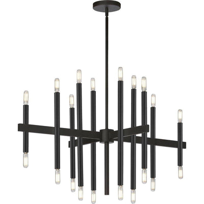Steel with Cylindrical Rod Linear Chandelier - LV LIGHTING