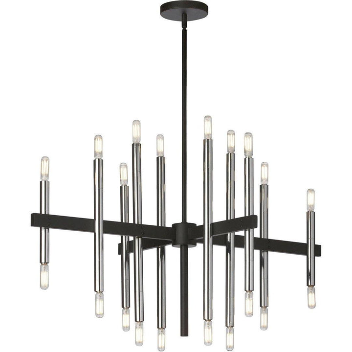 Steel with Cylindrical Rod Linear Chandelier - LV LIGHTING