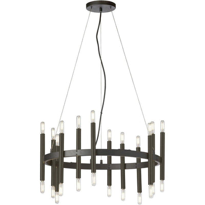 Steel Ring with Cylindrical Rod Chandelier - LV LIGHTING