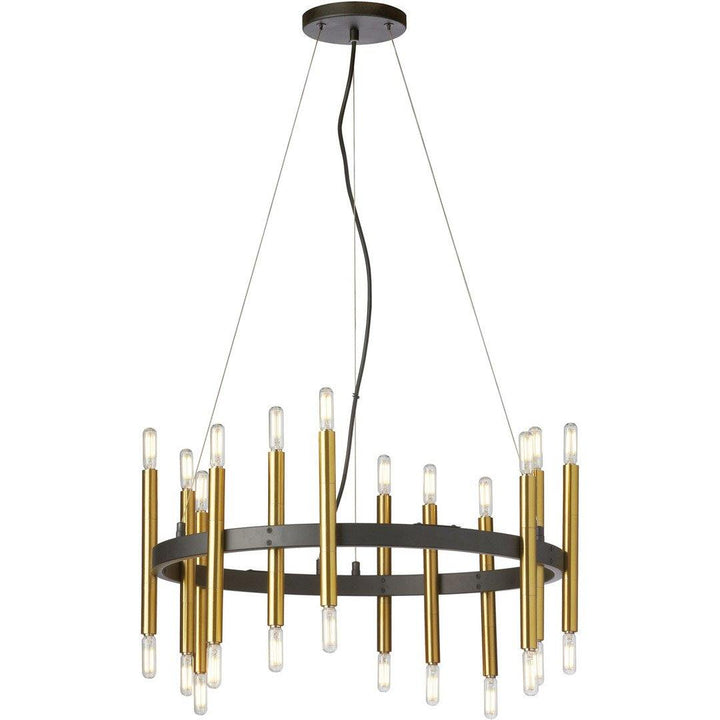 Steel Ring with Cylindrical Rod Chandelier - LV LIGHTING