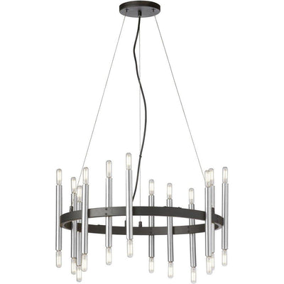 Steel Ring with Cylindrical Rod Chandelier - LV LIGHTING