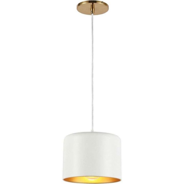 Steel with Large Cylindrical Shade Pendant - LV LIGHTING