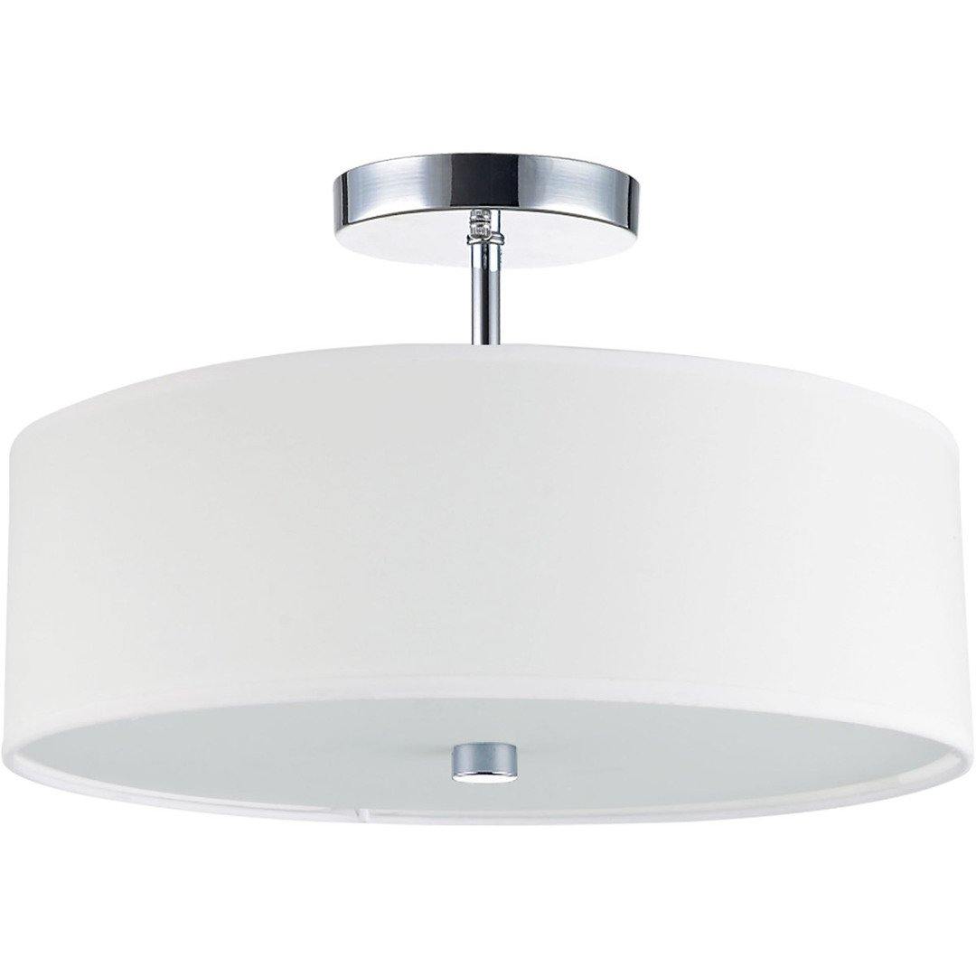 Steel with Fabric Round Shade Semi Flush Mount - LV LIGHTING