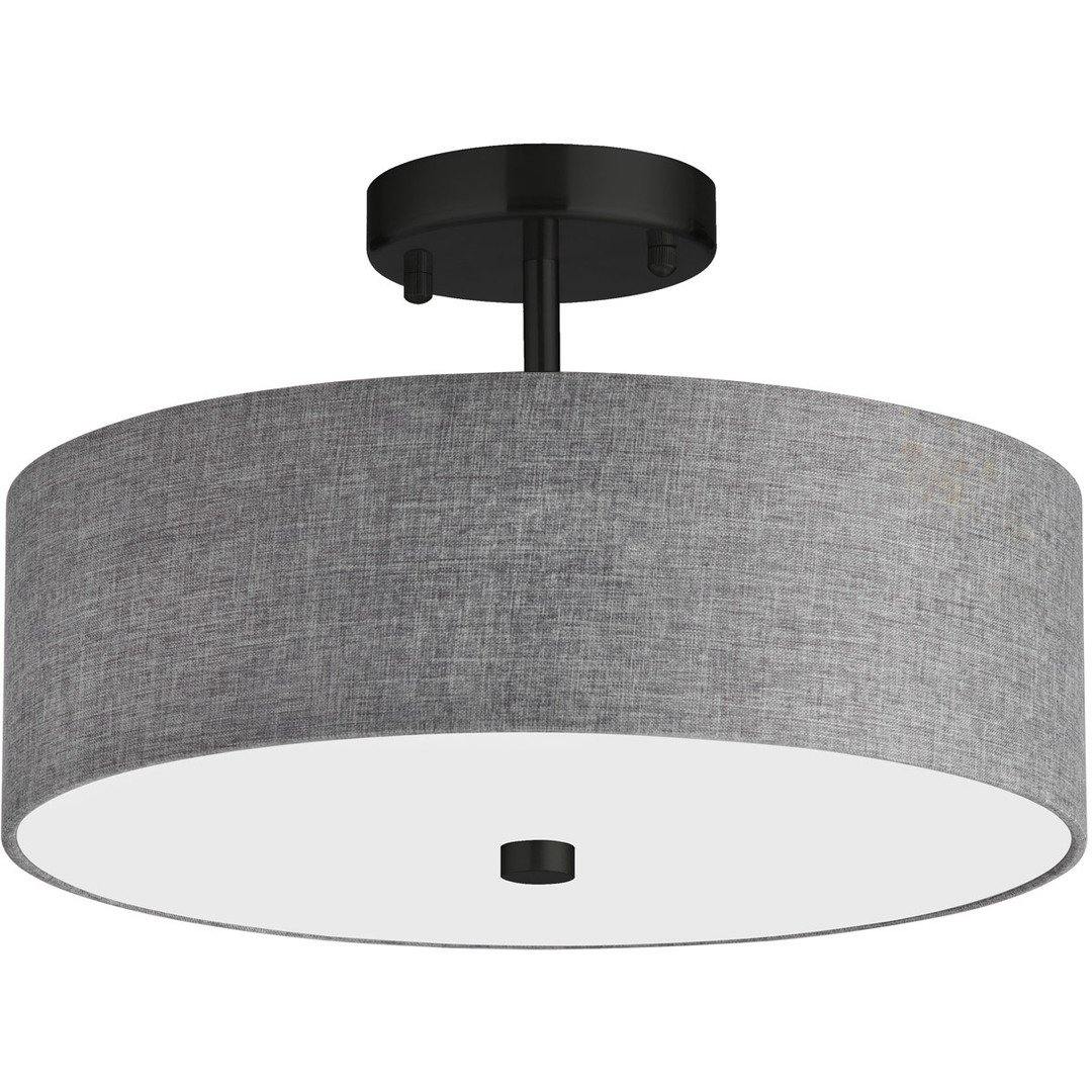 Steel with Fabric Round Shade Semi Flush Mount - LV LIGHTING