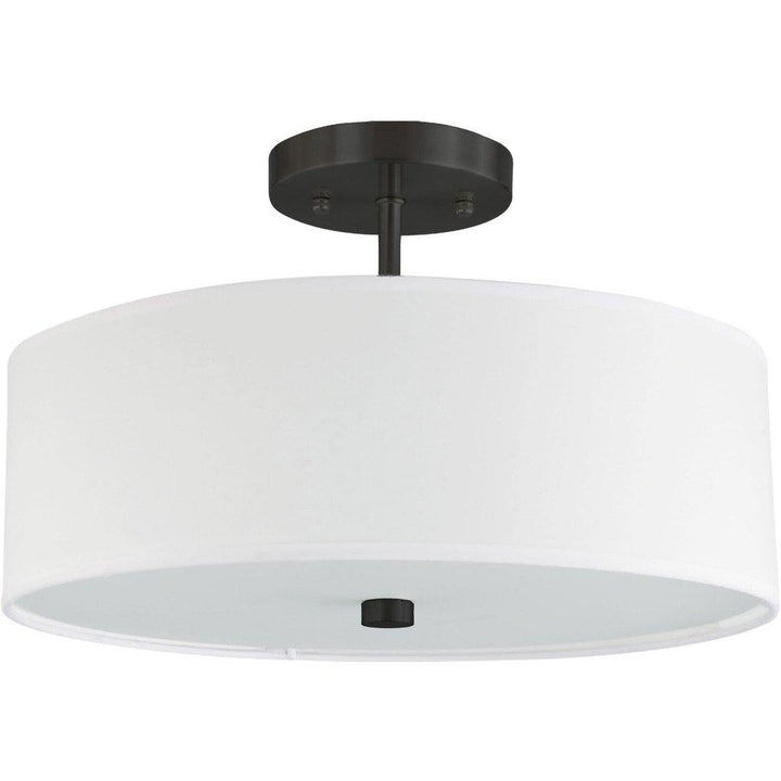 Steel with Fabric Round Shade Semi Flush Mount - LV LIGHTING