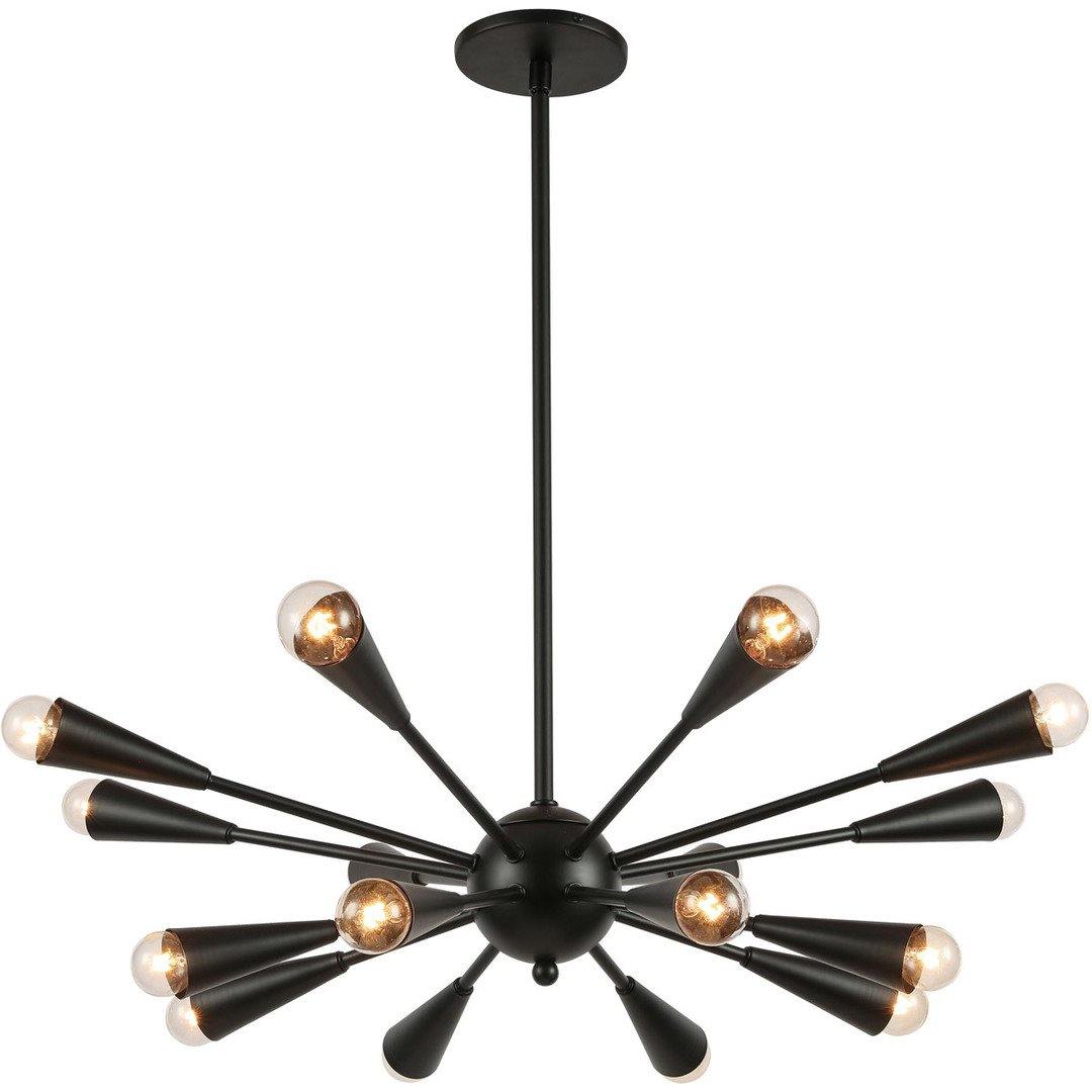 Matte Black Burst Chandelier - LV LIGHTING