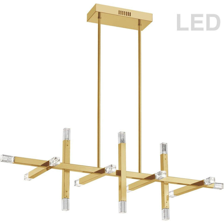 Steel with Crosses Linear Pendant - LV LIGHTING
