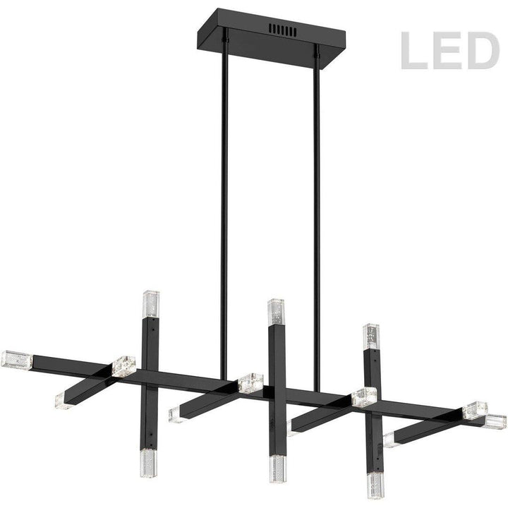 Steel with Crosses Linear Pendant - LV LIGHTING
