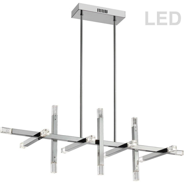Steel with Crosses Linear Pendant - LV LIGHTING