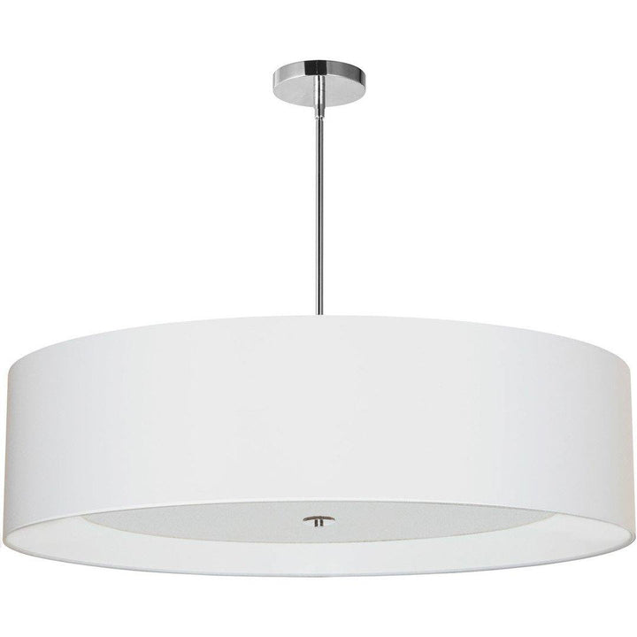 Polished Chrome Frame with Fabric Shade Round Chandelier - LV LIGHTING