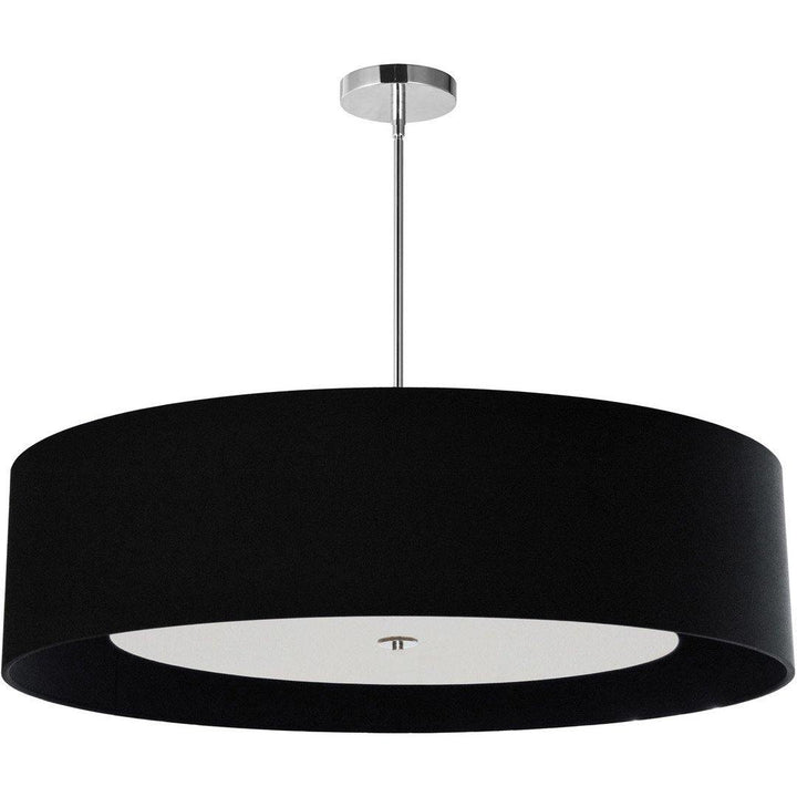 Polished Chrome Frame with Fabric Shade Round Chandelier - LV LIGHTING