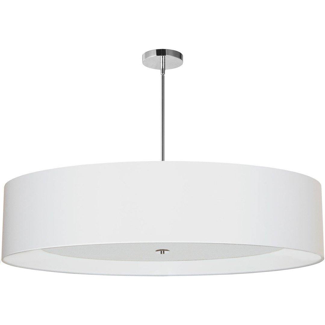 Polished Chrome Frame with Fabric Shade Round Chandelier - LV LIGHTING