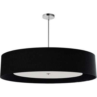 Polished Chrome Frame with Fabric Shade Round Chandelier - LV LIGHTING