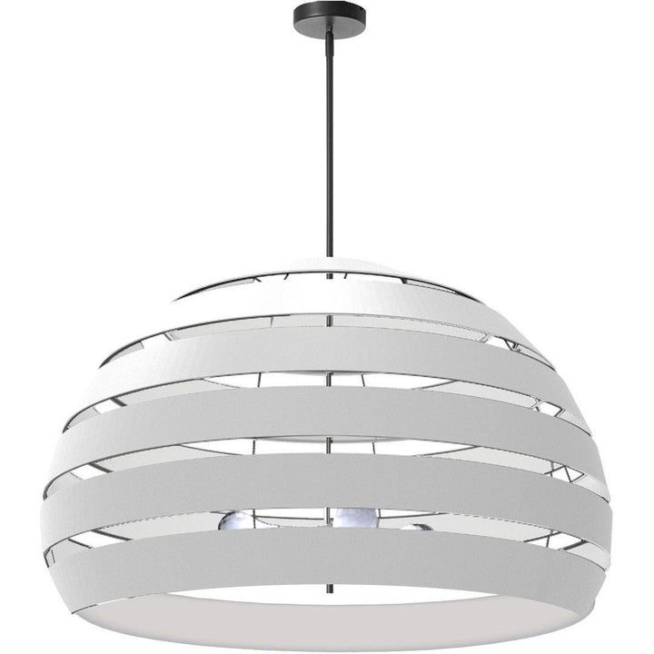 Steel Frame Fabric and Metal Hoop Shade Chandelier - LV LIGHTING