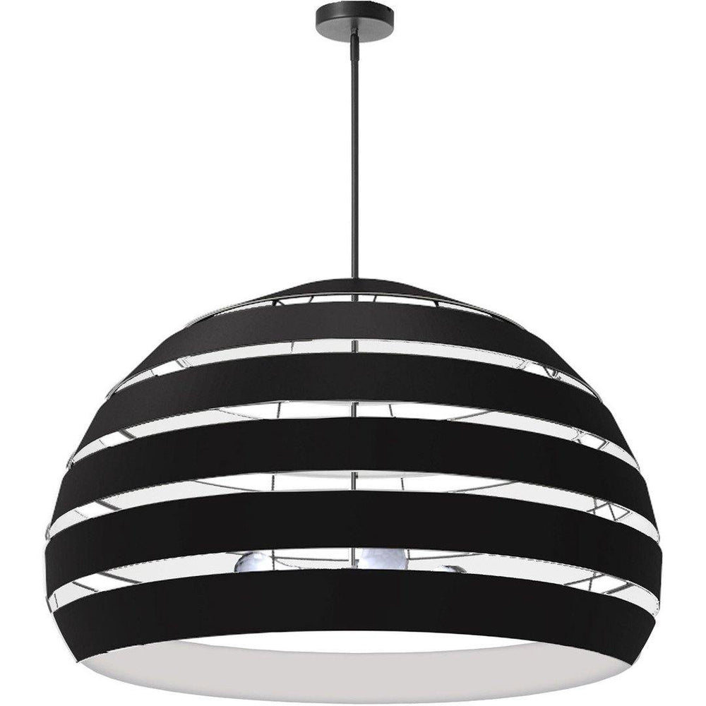 Steel Frame Fabric and Metal Hoop Shade Chandelier - LV LIGHTING