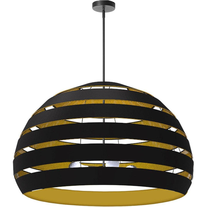Steel Frame Fabric and Metal Hoop Shade Chandelier - LV LIGHTING