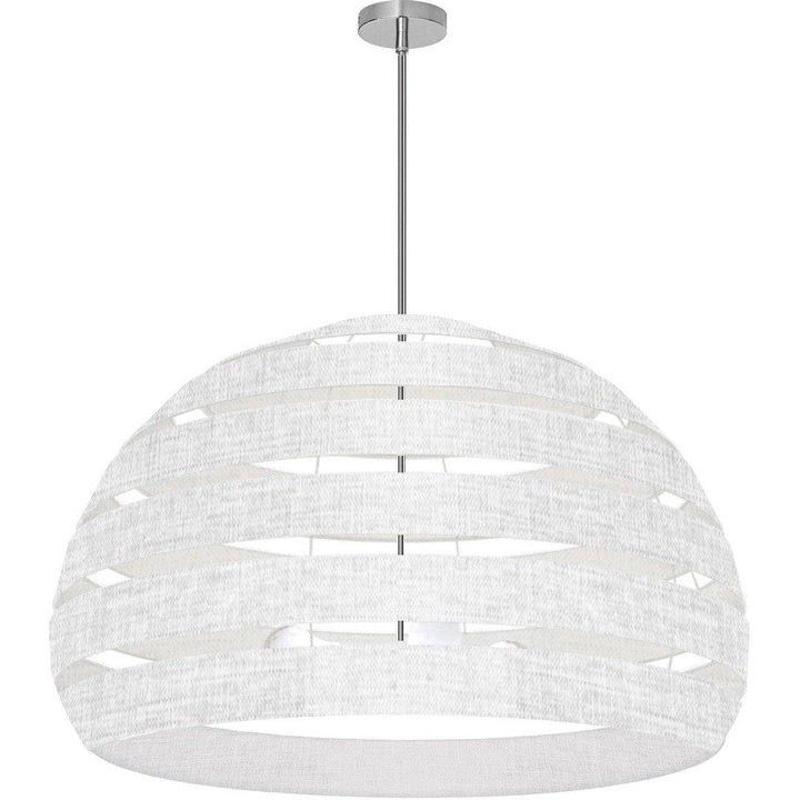 Steel Frame Fabric and Metal Hoop Shade Chandelier - LV LIGHTING