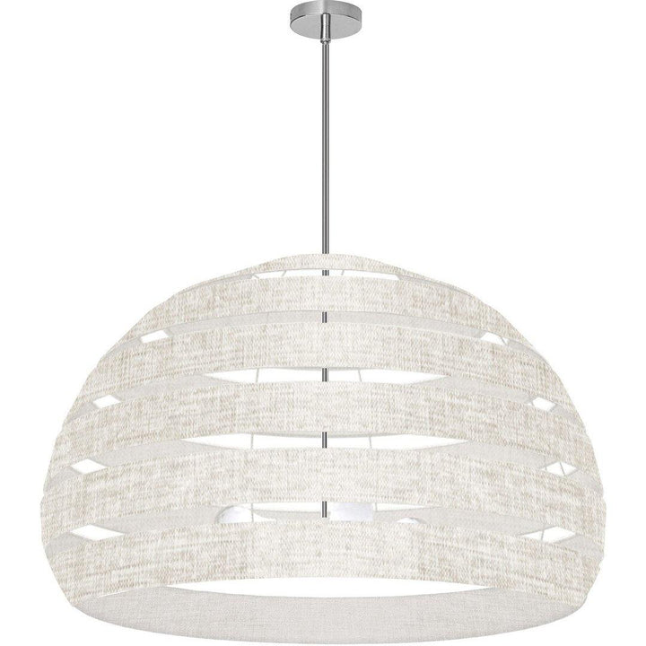 Steel Frame Fabric and Metal Hoop Shade Chandelier - LV LIGHTING