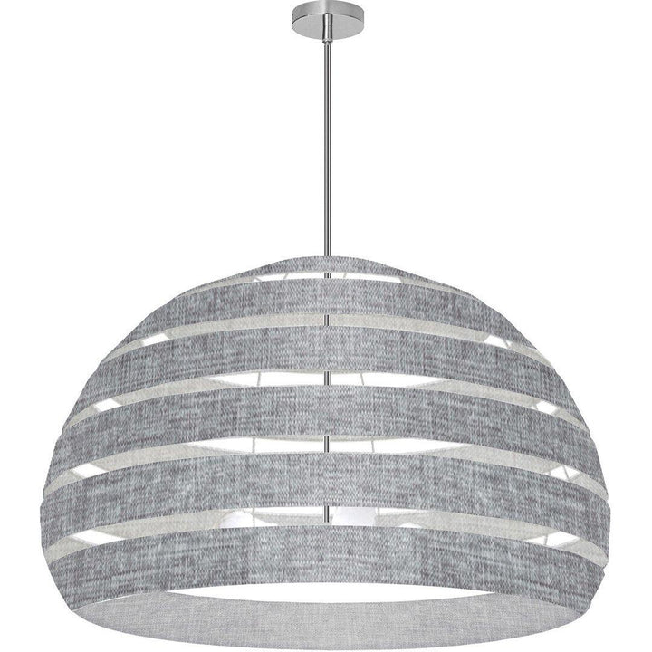 Steel Frame Fabric and Metal Hoop Shade Chandelier - LV LIGHTING