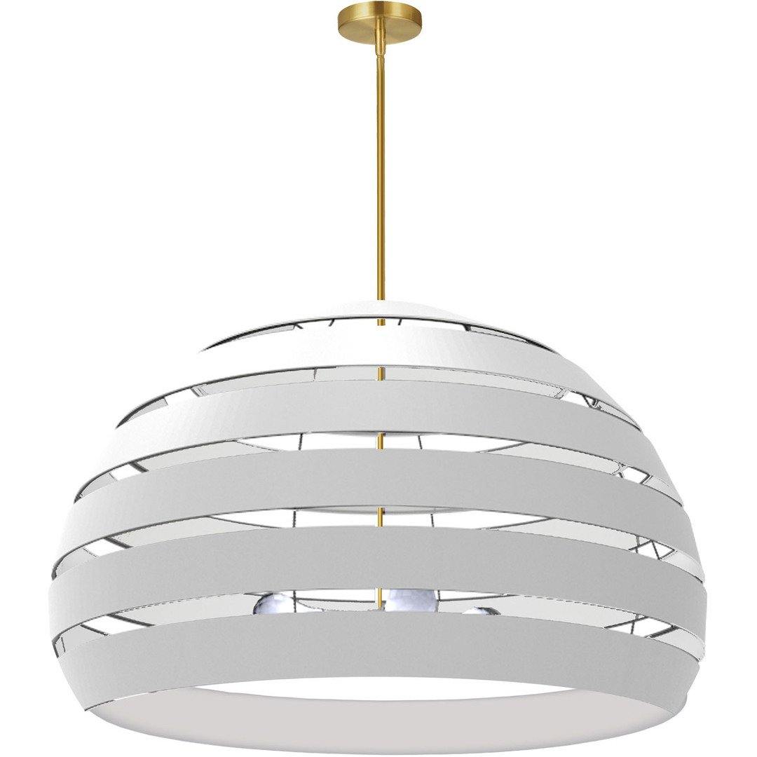 Steel Frame Fabric and Metal Hoop Shade Chandelier - LV LIGHTING