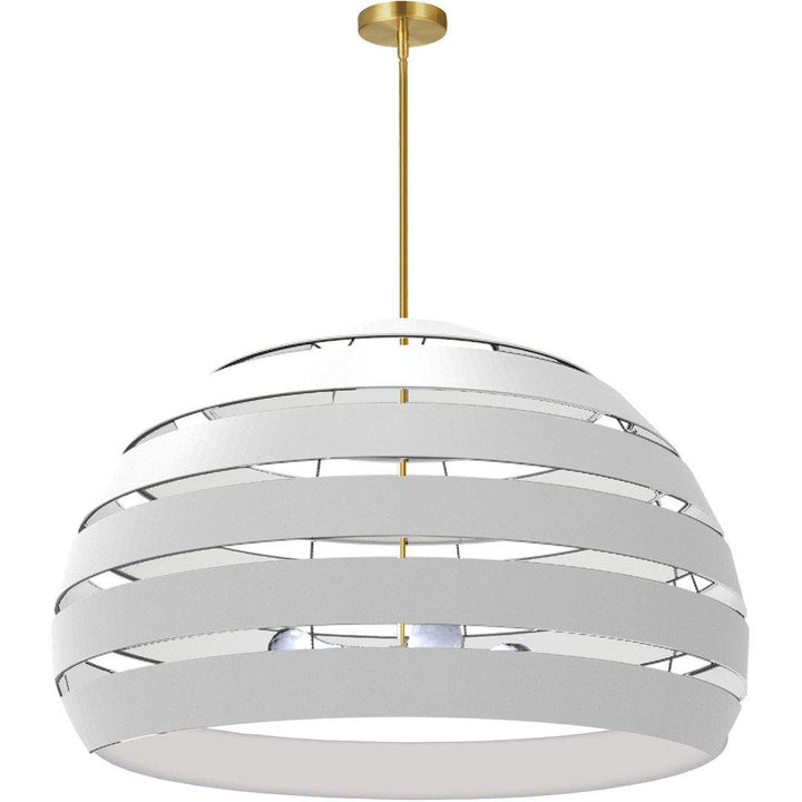 Steel Frame Fabric and Metal Hoop Shade Chandelier - LV LIGHTING