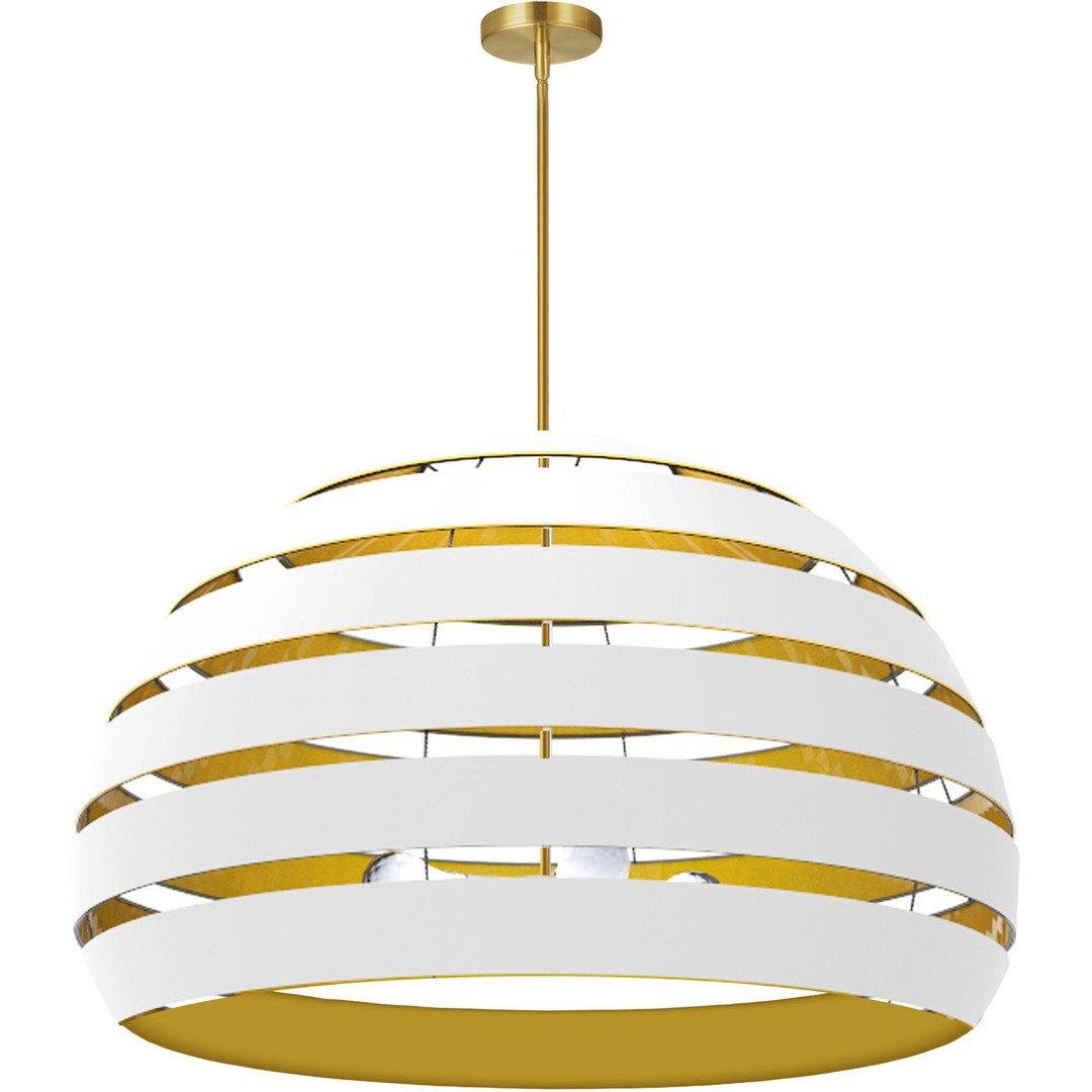 Steel Frame Fabric and Metal Hoop Shade Chandelier - LV LIGHTING