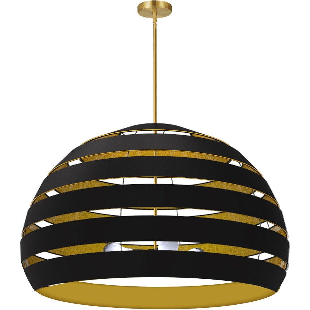 Steel Frame Fabric and Metal Hoop Shade Chandelier - LV LIGHTING
