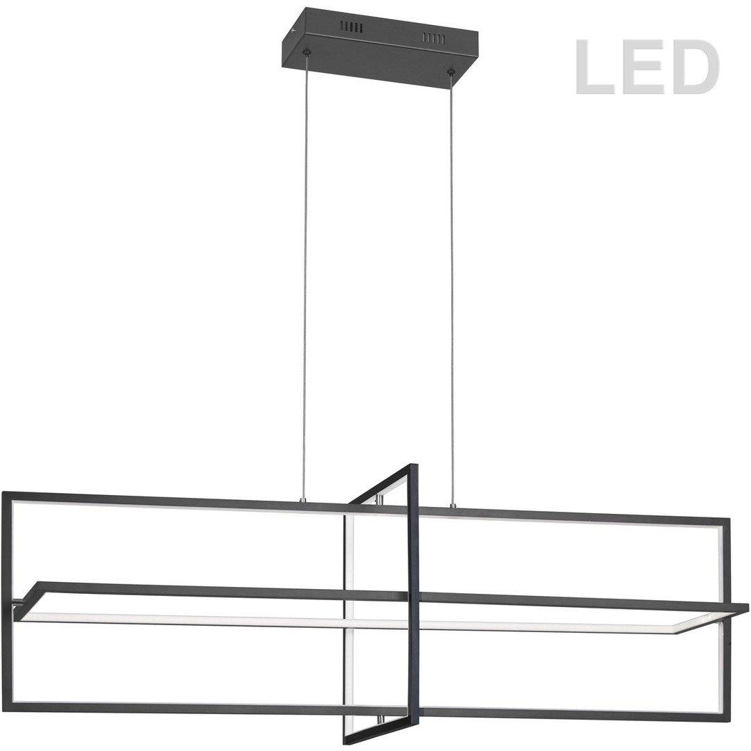LED Matte Black Horizontal Linear Chandelier - LV LIGHTING