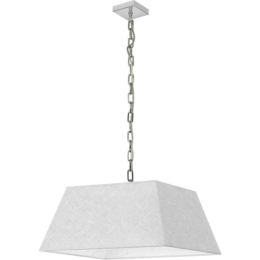 Polished Chrome with Rectanglular Fabric Shade Pendant - LV LIGHTING