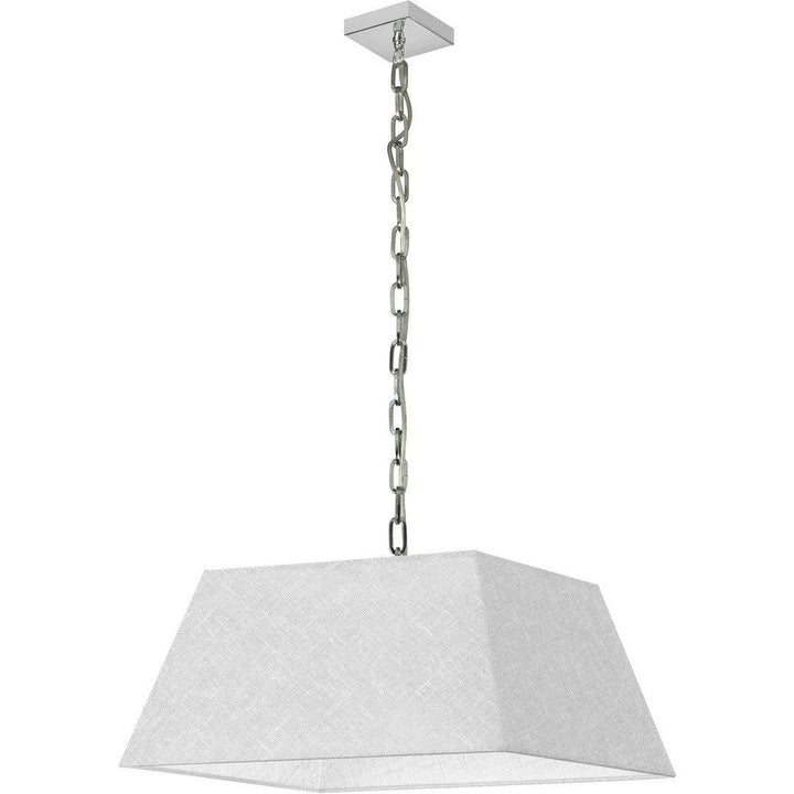 Polished Chrome with Rectanglular Fabric Shade Pendant - LV LIGHTING