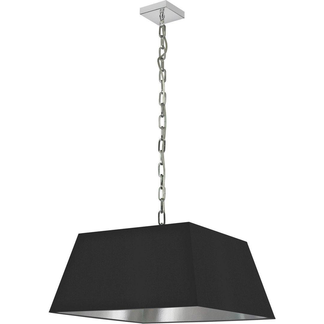 Polished Chrome with Rectanglular Fabric Shade Pendant - LV LIGHTING
