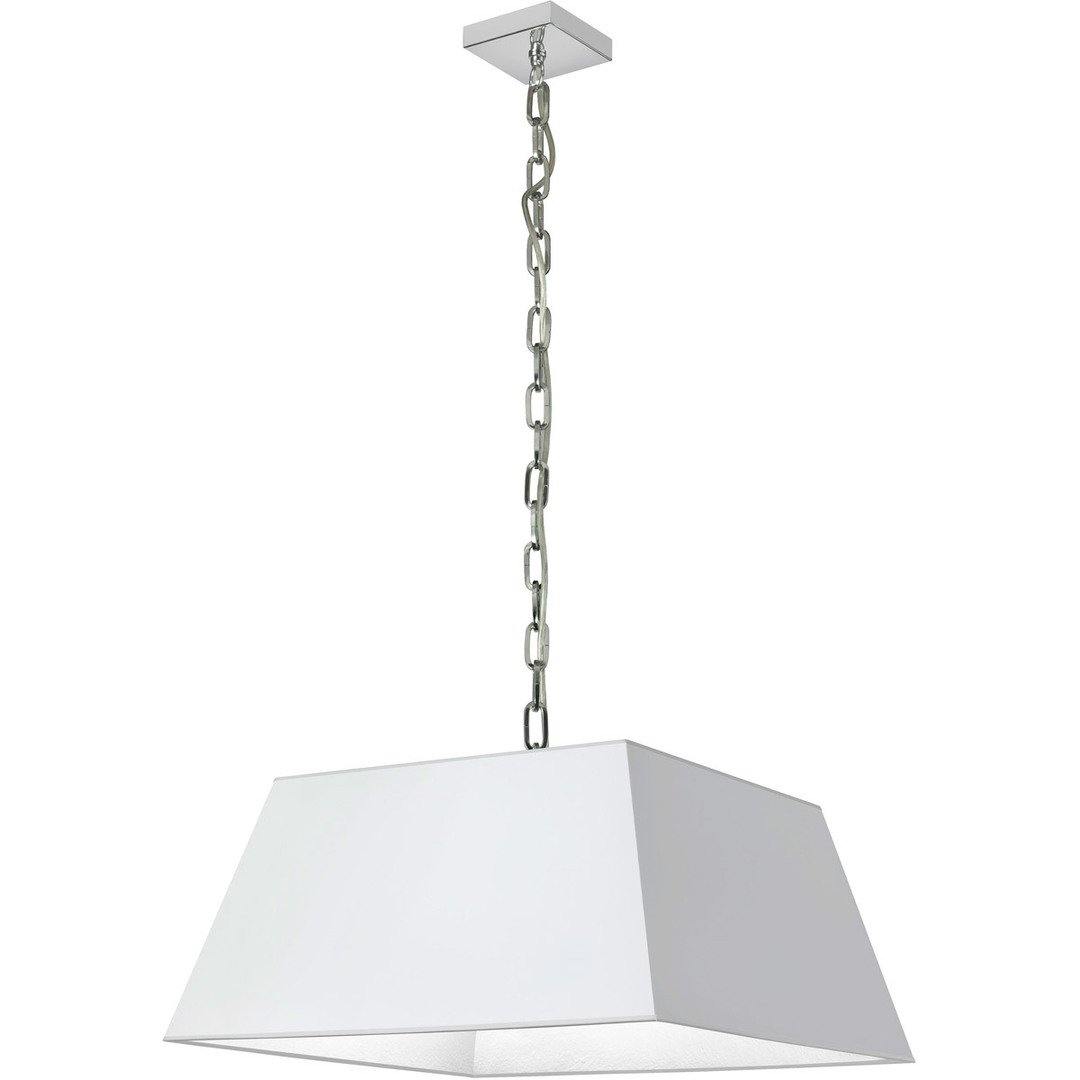 Polished Chrome with Rectanglular Fabric Shade Pendant - LV LIGHTING