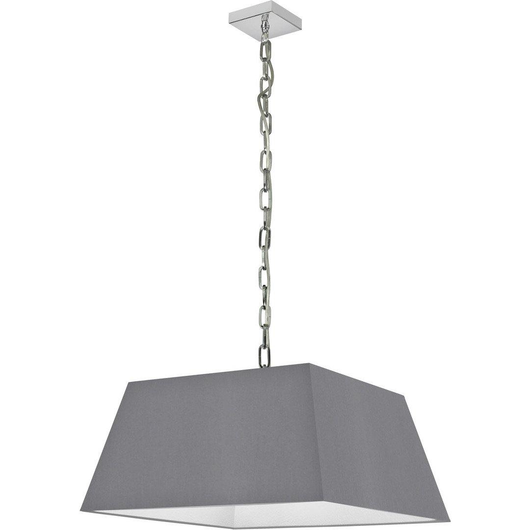 Polished Chrome with Rectanglular Fabric Shade Pendant - LV LIGHTING