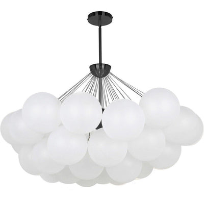 Steel with Frosted Glass Globe Shade Cloud Chandelier - LV LIGHTING