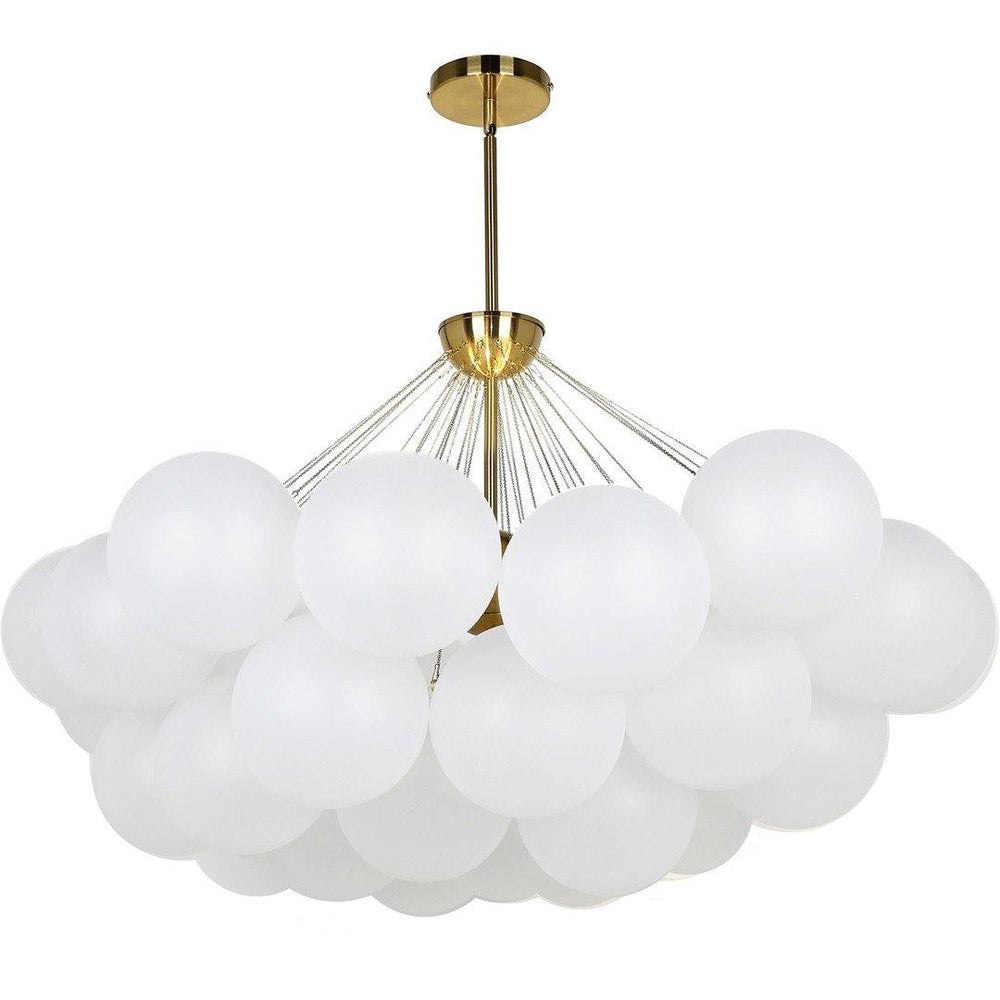 Steel with Frosted Glass Globe Shade Cloud Chandelier - LV LIGHTING