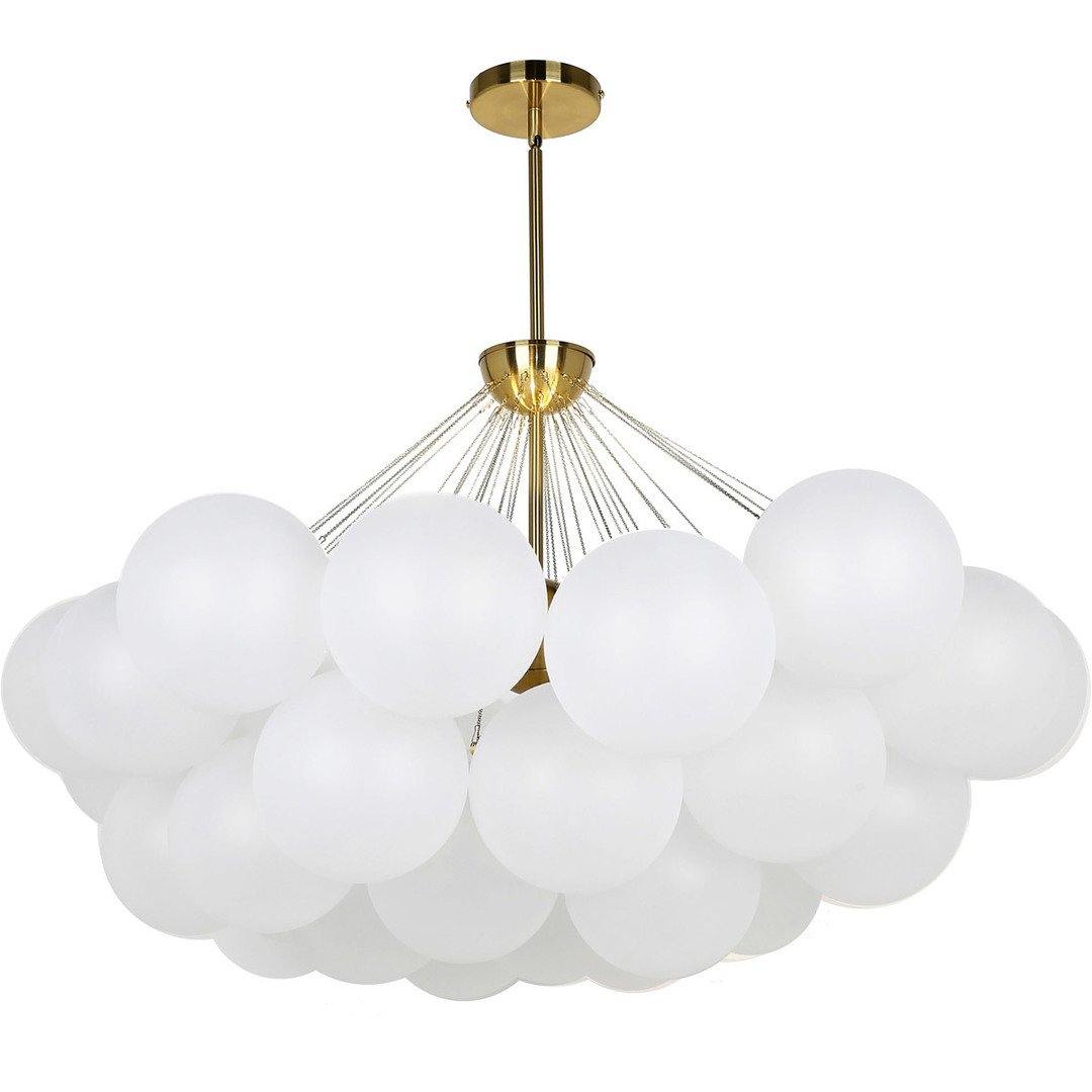 Steel with Frosted Glass Globe Shade Cloud Chandelier - LV LIGHTING