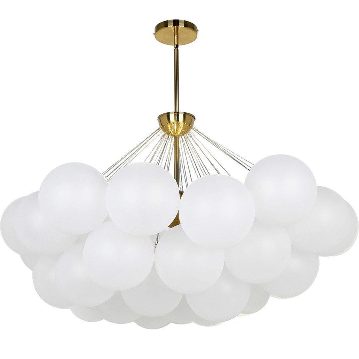 Steel with Frosted Glass Globe Shade Cloud Chandelier - LV LIGHTING