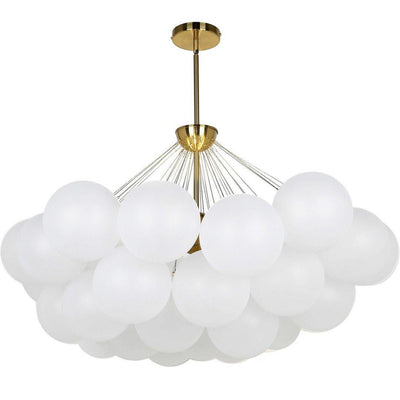 Steel with Frosted Glass Globe Shade Cloud Chandelier - LV LIGHTING