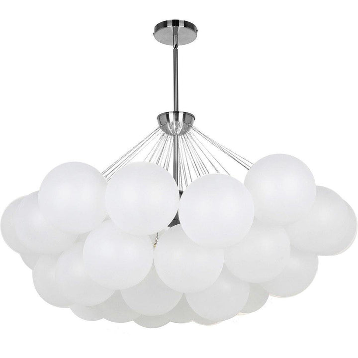 Steel with Frosted Glass Globe Shade Cloud Chandelier - LV LIGHTING