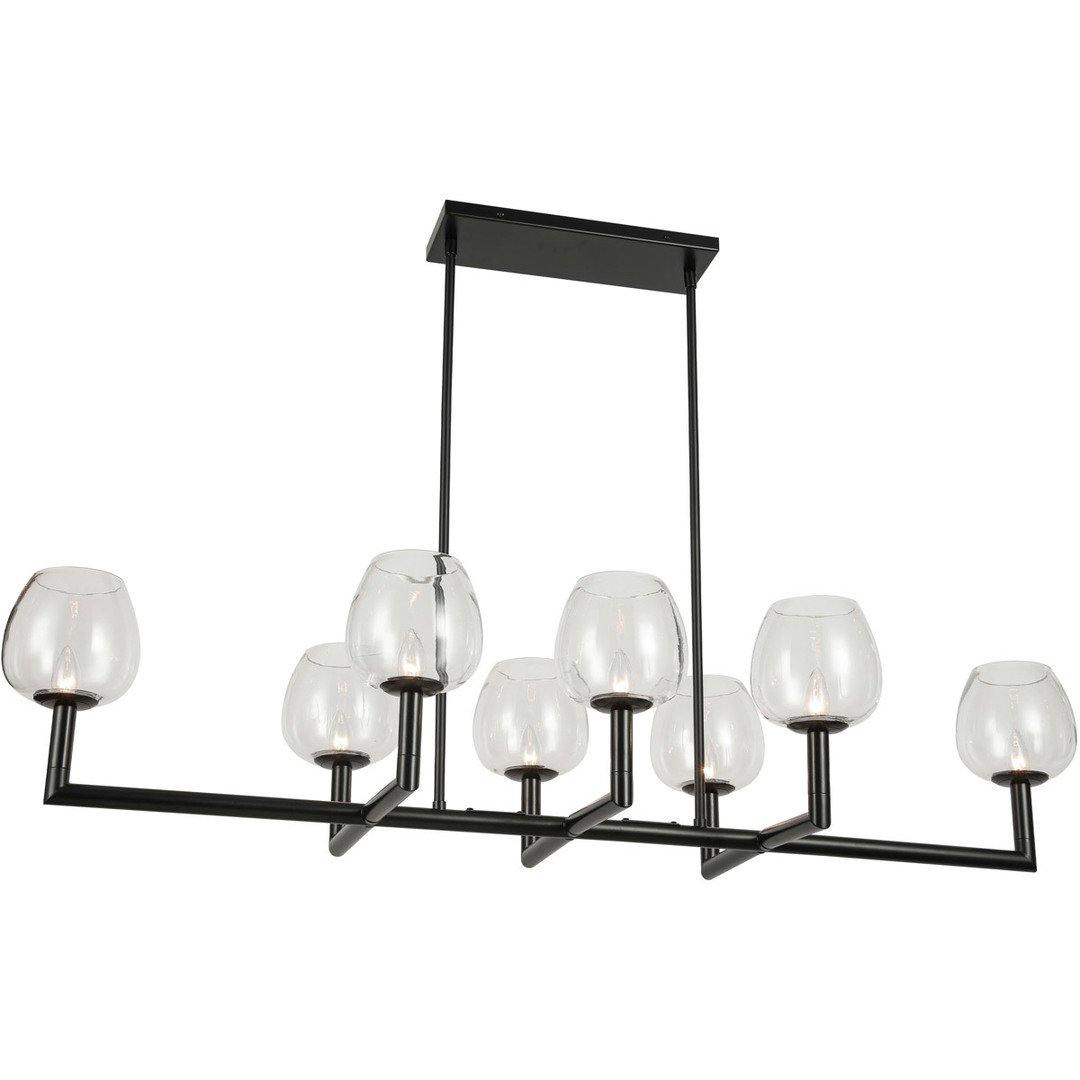 Steel with Matte Black Arms Linear Chandelier - LV LIGHTING