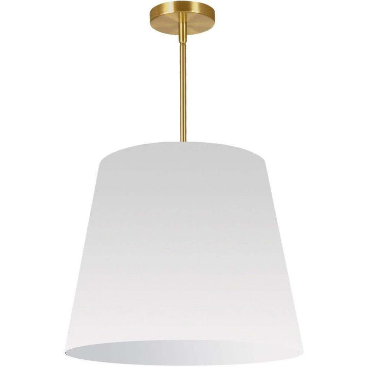 Aged Brass with Drum Fabric Shade Pendant - LV LIGHTING