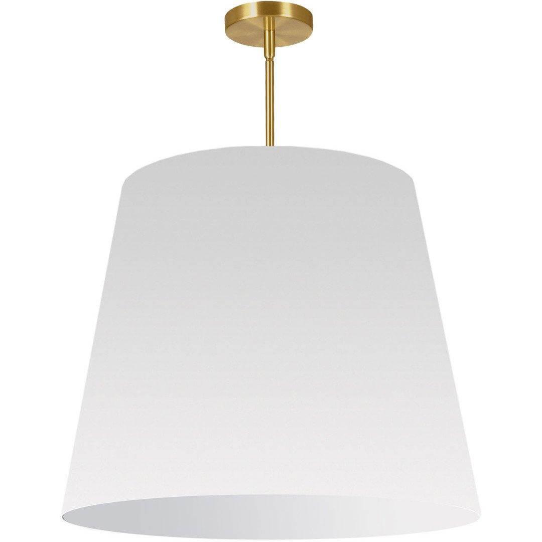 Aged Brass with Drum Fabric Shade Pendant - LV LIGHTING