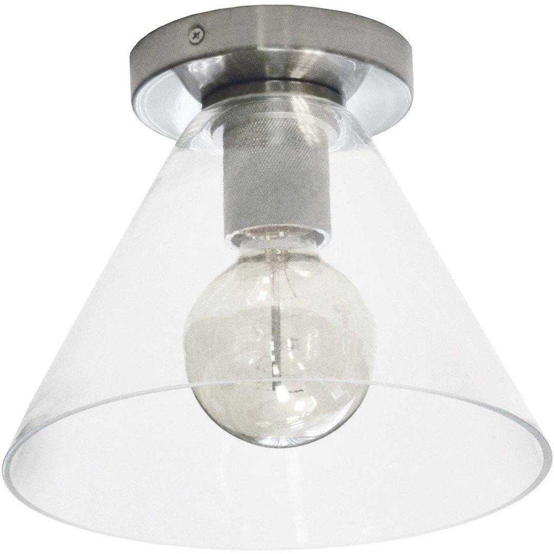Steel with Round Clear Cone Glass Shade Flush Mount - LV LIGHTING