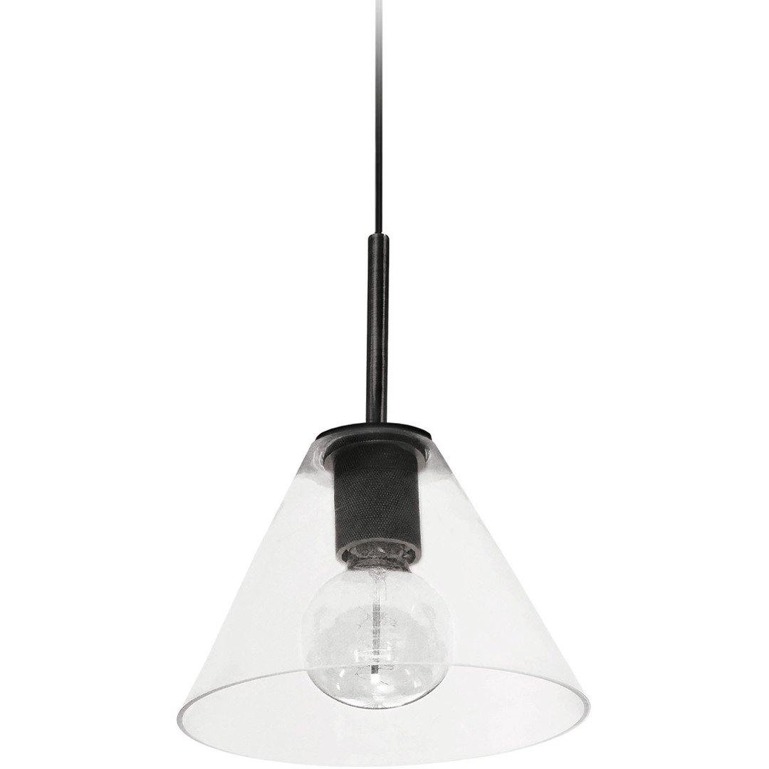 Steel with Round Clear Cone Glass Shade Pendant - LV LIGHTING