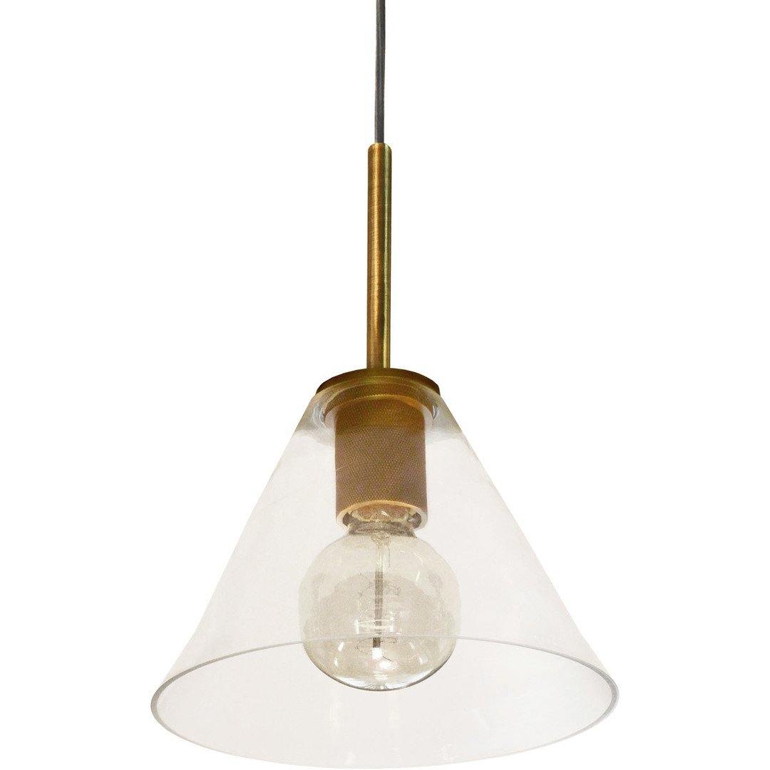 Steel with Round Clear Cone Glass Shade Pendant - LV LIGHTING