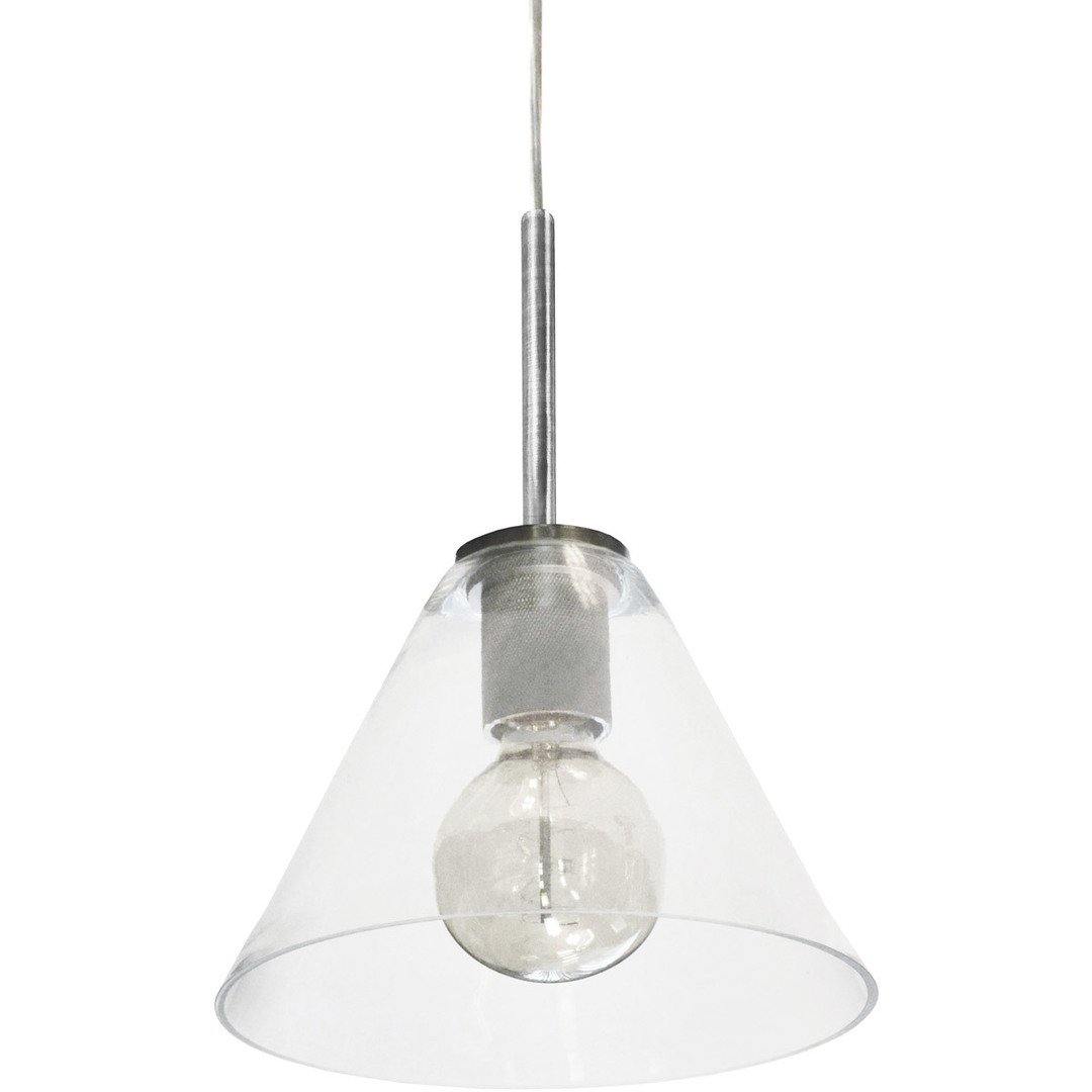 Steel with Round Clear Cone Glass Shade Pendant - LV LIGHTING
