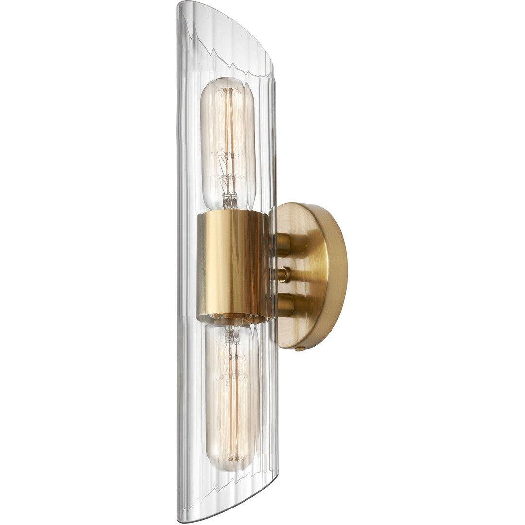 Steel with Clear Cylindrical Glass Shade Wall Sconce - LV LIGHTING
