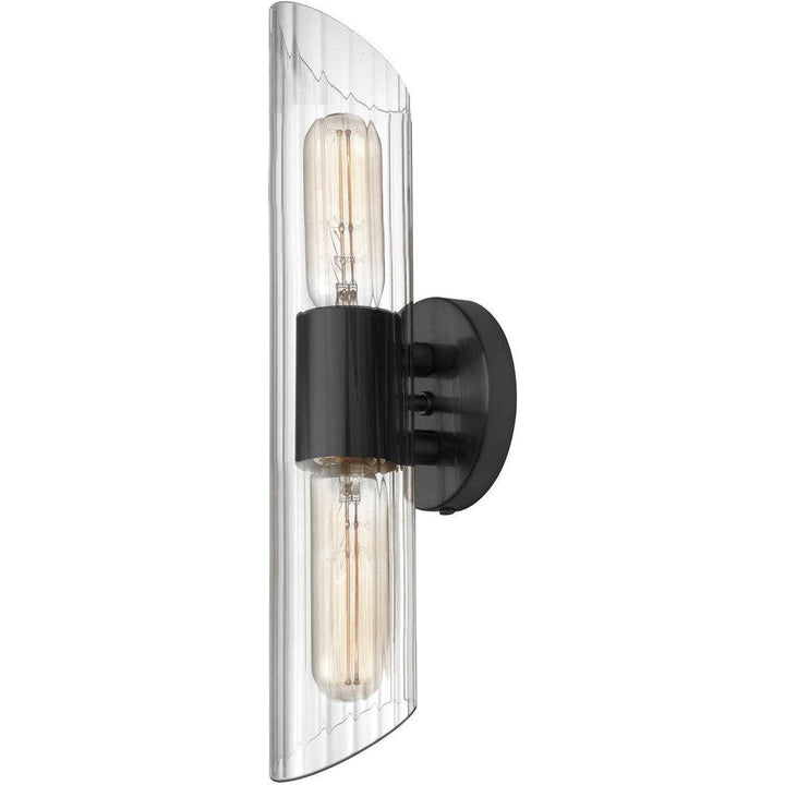 Steel with Clear Cylindrical Glass Shade Wall Sconce - LV LIGHTING