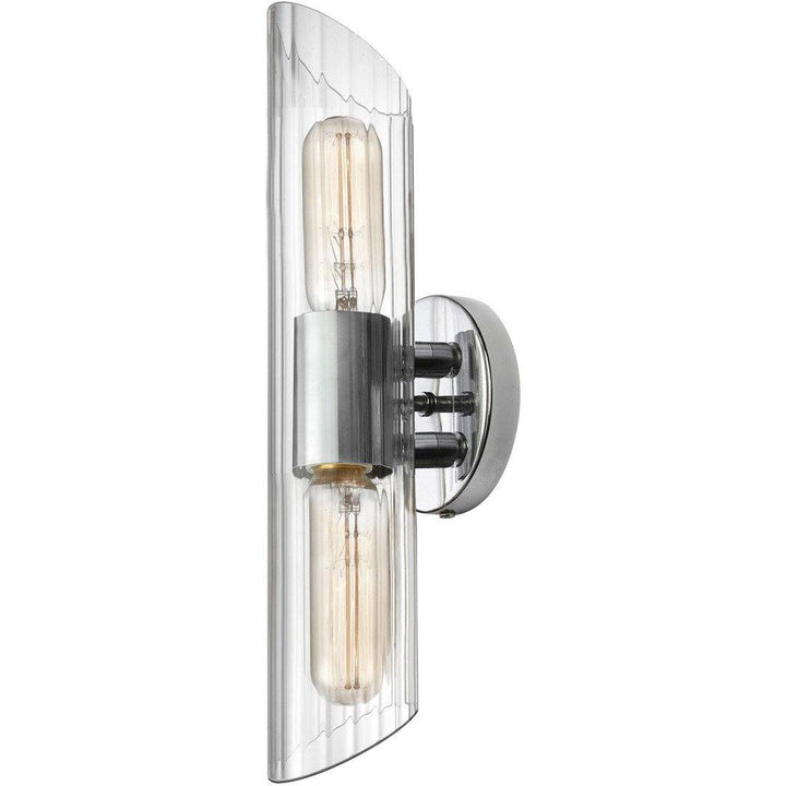 Steel with Clear Cylindrical Glass Shade Wall Sconce - LV LIGHTING