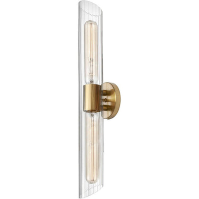 Steel with Clear Cylindrical Glass Shade Wall Sconce - LV LIGHTING